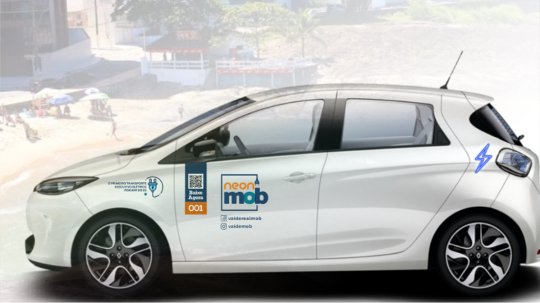 Serviço de transporte por aplicativo com carros elétricos em Guarapari