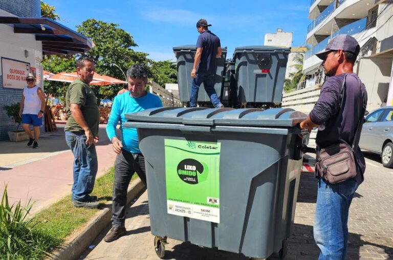 Balneários recebem novos contentores de lixo em Anchieta